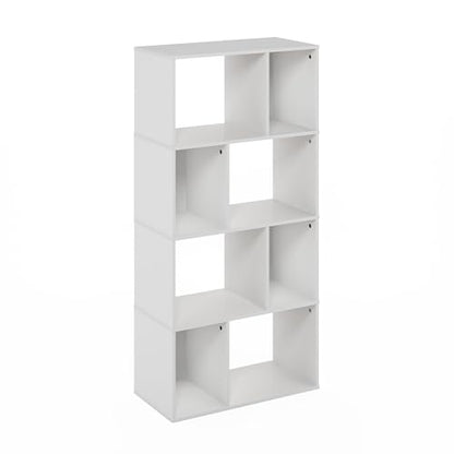 Furinno 11.73"D x 23.62"W x 48.98"H DALY 8-Cube Horizontal Bookcase