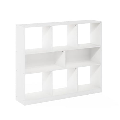 Furinno 8-Cube Shelf 24345WH - Wall Mount, Space Saving, Sturdy, Durable, White
