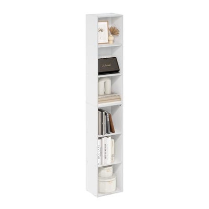 Furinno 12.1 Inch LUDER 24009 WH 6-Tier Wall Mount Bookshelf for Home Use