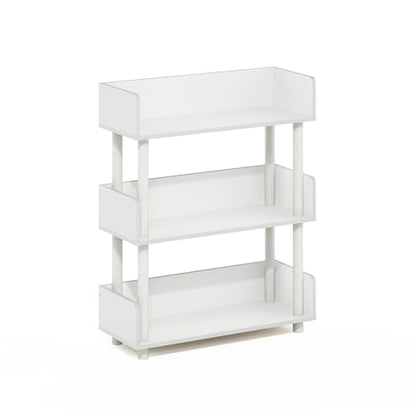 Furinno 3-Tier Display Rack 22193WHWH Wall Mount, Engineered Wood, Storage Shelf