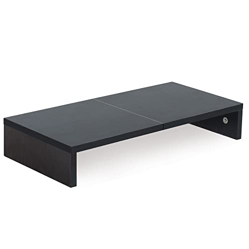 TEAMIX 20 Inch DS500-B Monitor Stand Riser Wood Ergonomic Desktop Organizer