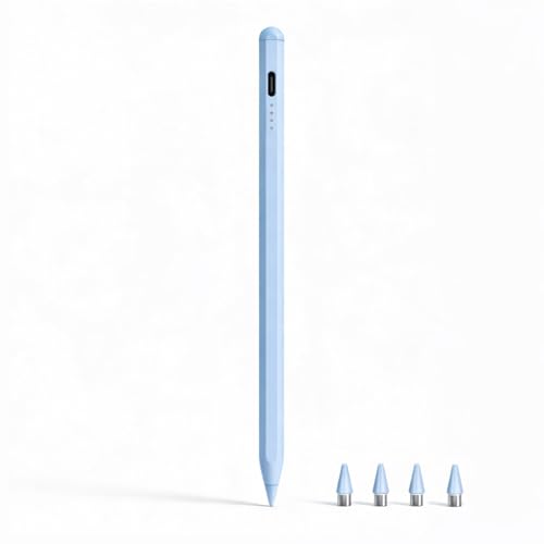 yelzoolny Active Stylus Pen for Android and iOS Touchscreens with 4 Tips, Precision Digital Marker, 7 x 0.35 x 0.35 inches, Blue