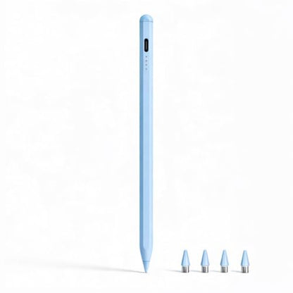 yelzoolny Active Stylus Pen for Android and iOS Touchscreens with 4 Tips, Precision Digital Marker, 7 x 0.35 x 0.35 inches, Blue
