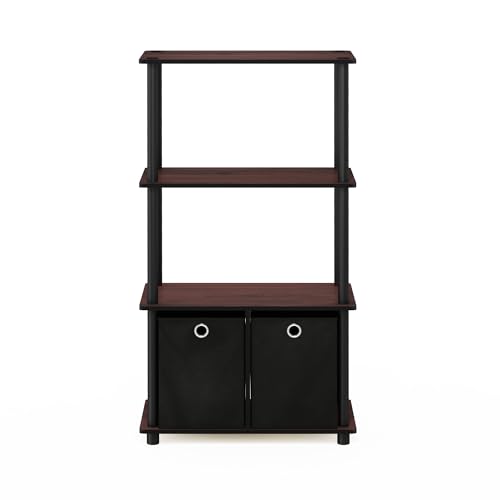 Furinno 4-Tier NW889DC/BK Storage Rack Freestanding Indoor Multipurpose Display Shelf