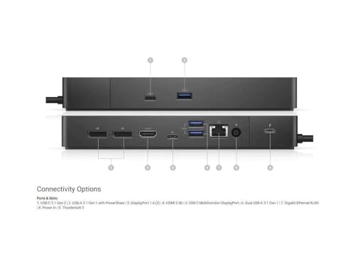 Dell Thunderbolt 3 Dock WD19TBS 130w Power Delivery 12 USB Ports 1 HDMI Port