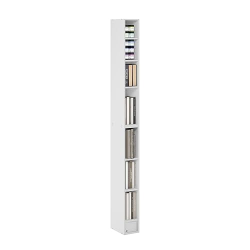 Furinno 8-Tier FULDA Bookcase 9.25 x 5.91 x 70.87 Space Saving Shelving Unit
