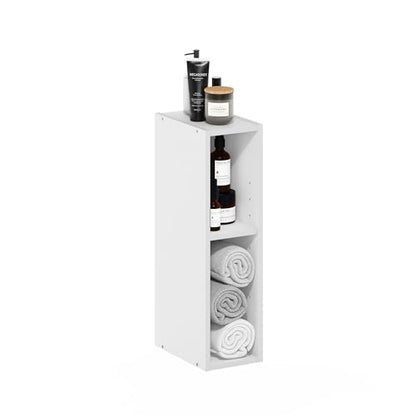 Furinno 2-Tier 22280WH Floor Mount Bookshelf for Indoor Use, 9.29"D x 5.91"W x 21.18"H, White
