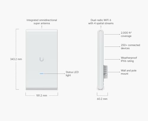 QALYNX U6-MESH-PRO Dual-Band Outdoor WiFi 6 Access Point - 2400 Mbps - 2 LAN Ports - Weatherproof