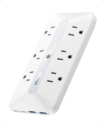 Anker 10-Port Power Strip A9251 300 Joules Surge Protection 15 Amps USB A&C