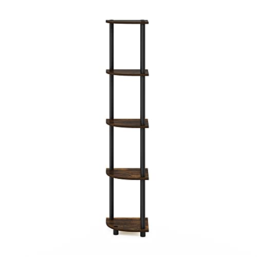 Furinno 5-Tier Corner Shelf Model 99811APBK Compact Space Saving Durable