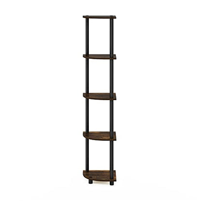 Furinno 5-Tier Corner Shelf Model 99811APBK Compact Space Saving Durable