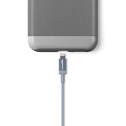 Amazon Basics 6ft Lightning to USB-A Cable, MFi Certified, Dark Gray, L6LM-N-G, Nylon