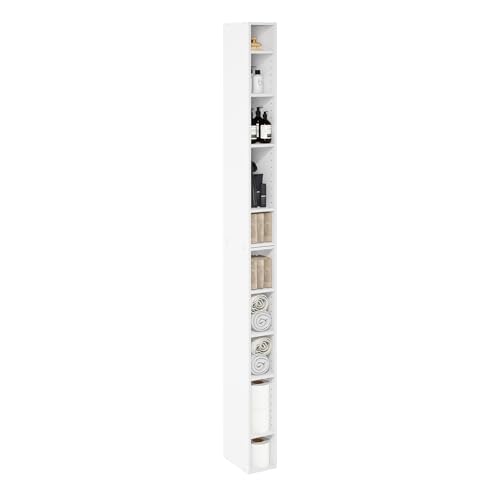 Furinno FULDA 10-Tier Shelf Bookcase 24384WH 5.91" Width 9.25" Depth 78.74" Height Rectangular