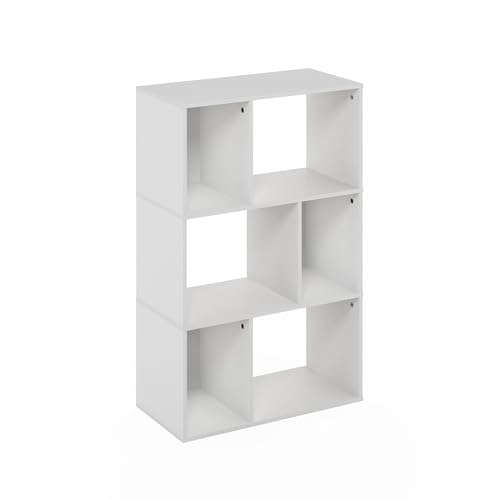Furinno DALY 6-Cube Bookcase 24127WH Dimensions 11.73D x 23.62W x 36.85H