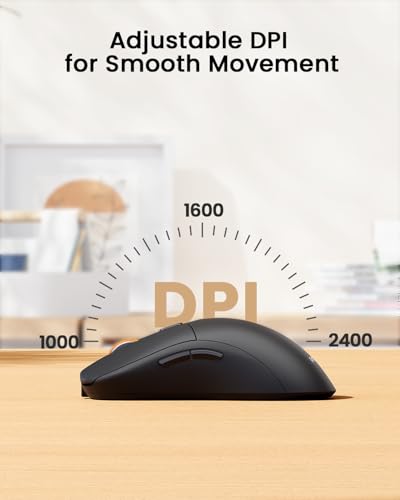 ProtoArc 2.4G Wireless Bluetooth Type C Ergonomic Mouse EM15 Optical Right-Handed Black