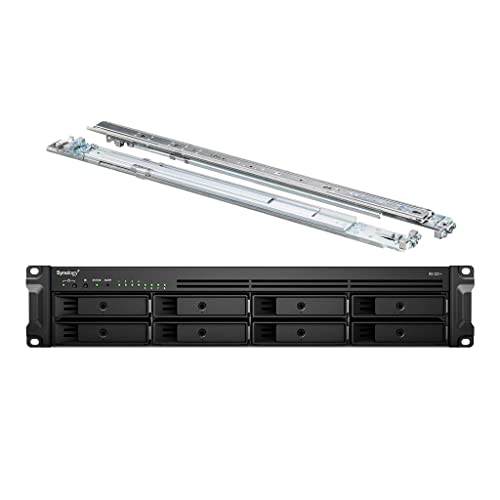 Synology RackStation RS1221+ Rack Mount NAS Server with Ryzen V1500B 2.2GHz CPU, 32GB Memory, 80TB Storage, 4 x 1GbE LAN Ports, DSM Operating System