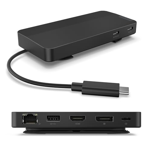 Lenovo USB-C Dual Display Travel Dock 40B90000US 7 Ports USB Type C 4K HDMI