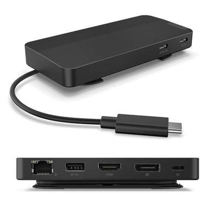Lenovo USB-C Dual Display Travel Dock 40B90000US 7 Ports USB Type C 4K HDMI