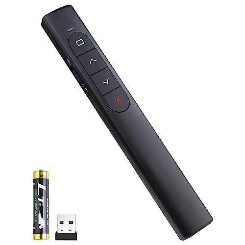UBUYONE 1 Count GX60 Wireless Presenter Remote, Button Control, 100 Meters Range, Black