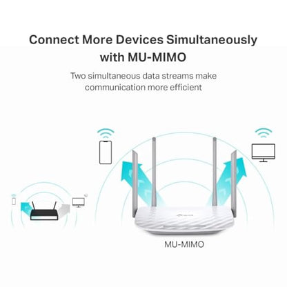 TP-Link Archer A54 AC1200 WiFi Router Dual-Band Wireless Connectivity TCP/IP Parental Control Access Point Mode 4-port Additional Features
