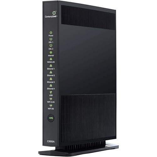 CenturyLink Black C3000A Dual-Band Router 802.11ac 6000Mbps Ethernet LAN