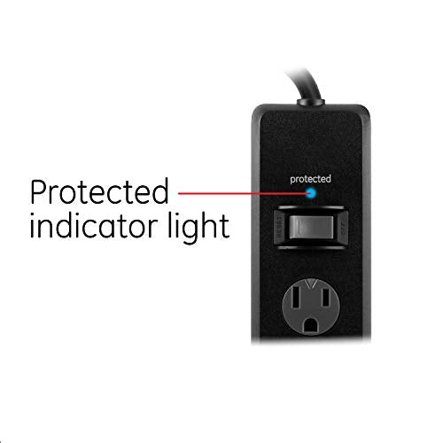 GE 6-Outlet Surge Protector with 20 Ft Extension Cord, 125 Volts, 800 Joules Protection, Model 50769