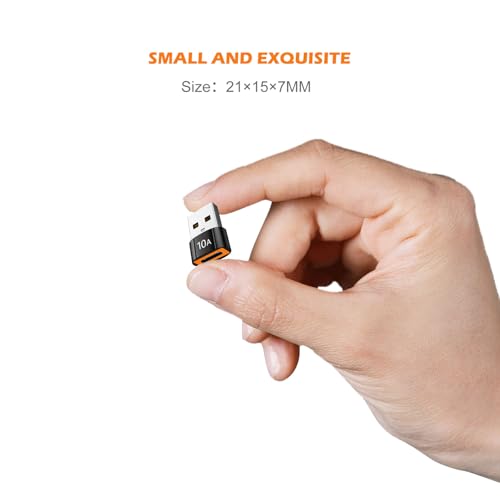 TFAK 10pcs-black-tfak usb 2.0 USB C Adapter, 200W Power Output, 480Mbps Data Transfer Speed, Not Smart Home Compatible, Black