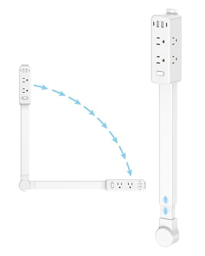 Olcorife 6-Outlets Power Strip with 4 USB Ports, Surge Protection, Extender Stick 22-34 inches
