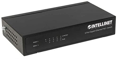 INTELLINET 4-Port Gigabit Ethernet Switch Model 561228, 1000 Mbps, Unmanaged, Metal Case