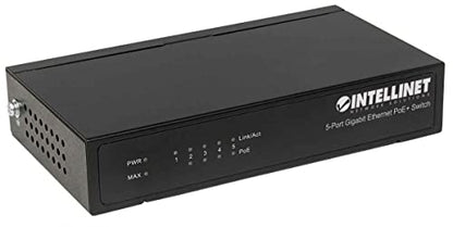INTELLINET 4-Port Gigabit Ethernet Switch Model 561228, 1000 Mbps, Unmanaged, Metal Case