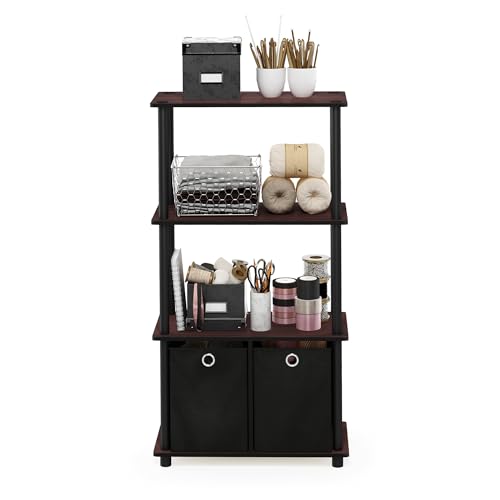 Furinno 4-Tier NW889DC/BK Storage Rack Freestanding Indoor Multipurpose Display Shelf