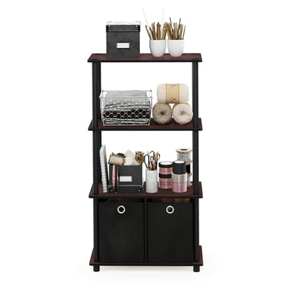 Furinno 4-Tier NW889DC/BK Storage Rack Freestanding Indoor Multipurpose Display Shelf