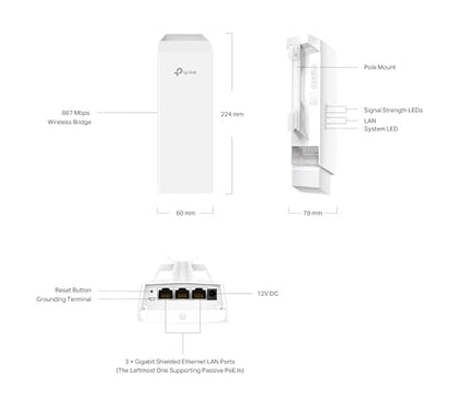 TP-Link 10.51 x 9.37 x 3.82 inches EAP211-Bridge KIT Wireless Access Point