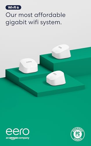 Amazon eero 6+ Mesh Wifi System Gigabit Speed Coverage 4500sqft 3-Pack