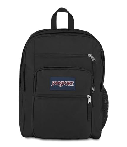 JanSport Big Student Backpack JS0A47JK008 Black Polyester Laptop Backpack with 2 Compartments