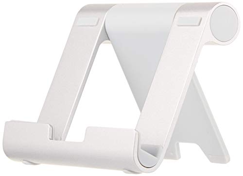 Amazon Basics Portable Stand for Tablets and Phones, Model L6LSH001-CS-R, Adjustable Length, Silver
