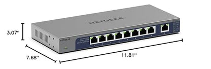 NETGEAR 8-Port 1G/10G Multi-Gigabit Ethernet Unmanaged Switch (GS108MX)