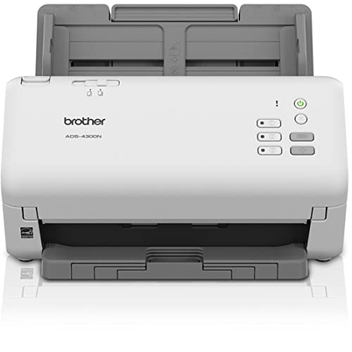 Brother ADS-4300N Document Scanner, 300 DPI, Ethernet, USB, CCD, Sheetfed