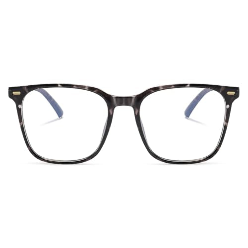 MACJERO Oversized Square Blue Light Blocking Glasses TR20256C10 - 54mm Lens Width, Full Rim, TR90 Frame, Plastic Lens, UV Protection