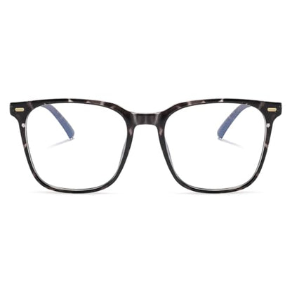 MACJERO Oversized Square Blue Light Blocking Glasses TR20256C10 - 54mm Lens Width, Full Rim, TR90 Frame, Plastic Lens, UV Protection