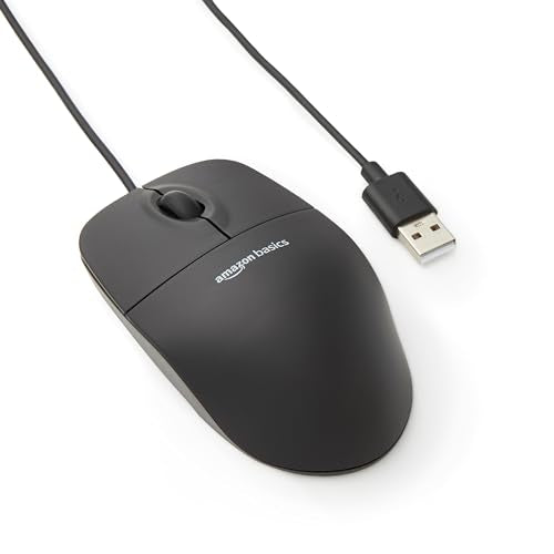 Amazon Basics 3-Button USB Wired Mouse MSU0939