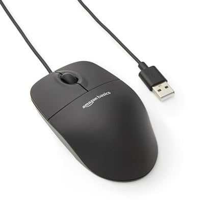 Amazon Basics 3-Button USB Wired Mouse MSU0939