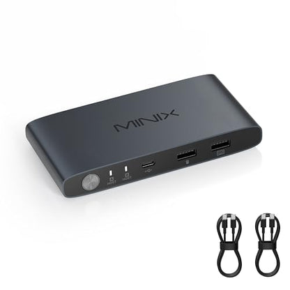 MINIX K1 USB-C KVM Switch 2 Computers 120 Volts 5 Amps Normally Closed Metal Packed