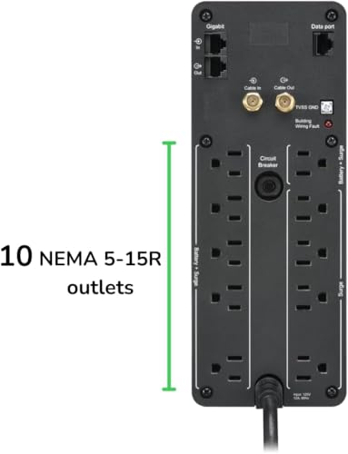 APC 1500VA BR1500MS2 Uninterruptible Power Supply 900 Watts 120 Volts Tower UPS