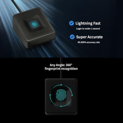 TEC 1 Count TE-FPA-CA1 USB Powered Biometric Fingerprint Scanner 360° Recognition