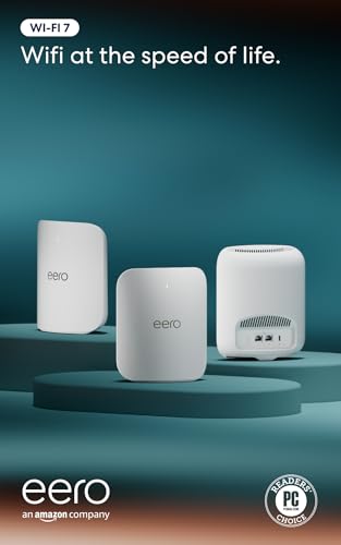 Amazon eero Pro 7 3-Pack Tri-Band Mesh Wi-Fi 7 Router - 5 Gbps, 6000 sq. ft. Coverage