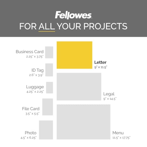 Fellowes 3mil Letter Size Laminating Pouches, 200 Count, 9 x 11.5 inches, Clear