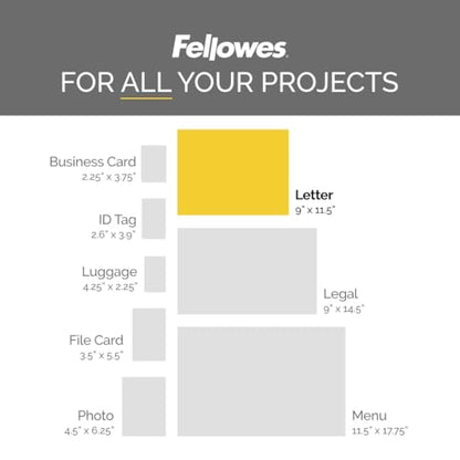 Fellowes 3mil Letter Size Laminating Pouches, 200 Count, 9 x 11.5 inches, Clear