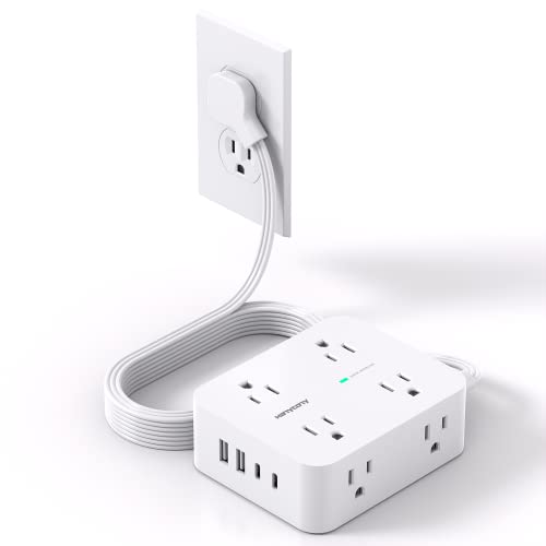 HANYCONY 8 Outlet Surge Protector Power Strip Model HN8U5WC2 with 4 USB Ports, 125 Volts, 15 Amps