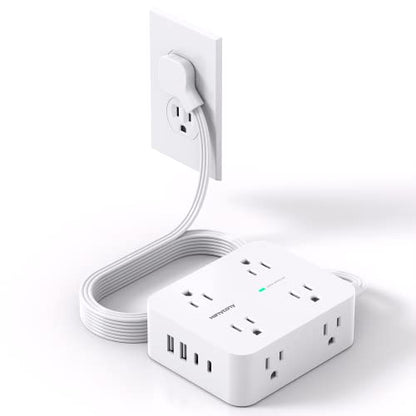 HANYCONY 8 Outlet Surge Protector Power Strip Model HN8U5WC2 with 4 USB Ports, 125 Volts, 15 Amps